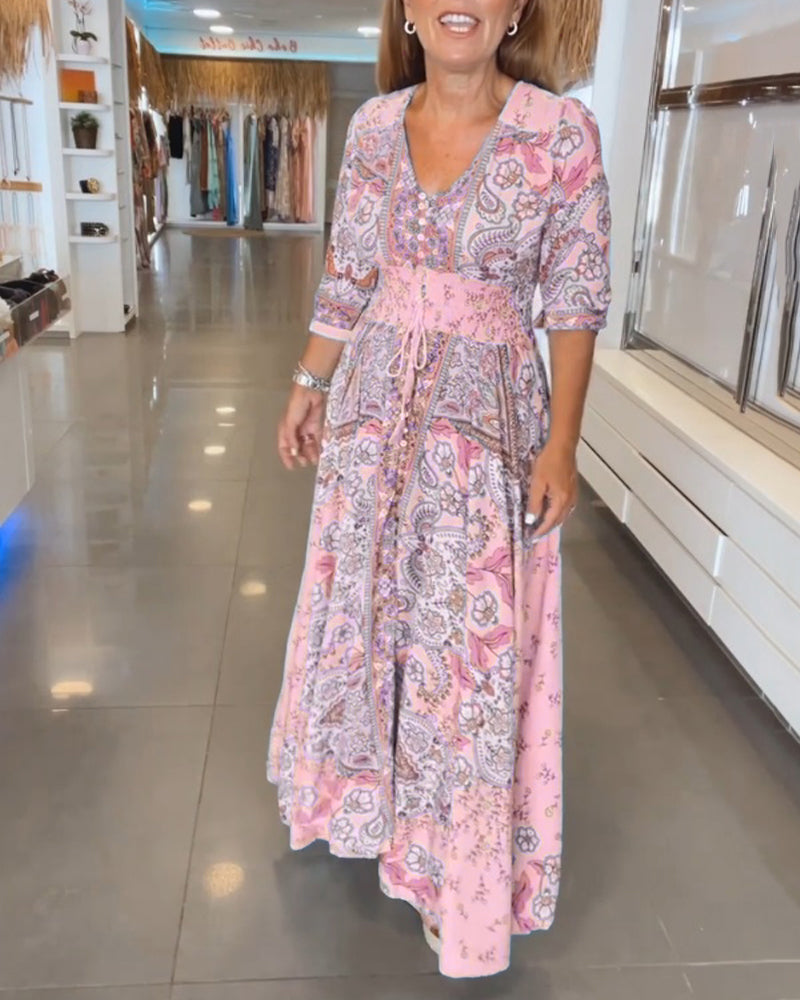 Paula – Maxi-Kleid im Ethno-Muster für Damen