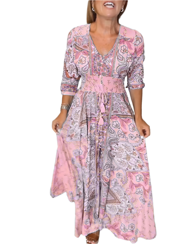 Paula – Maxi-Kleid im Ethno-Muster für Damen