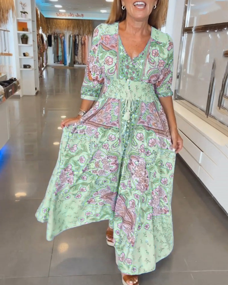 Paula – Maxi-Kleid im Ethno-Muster für Damen