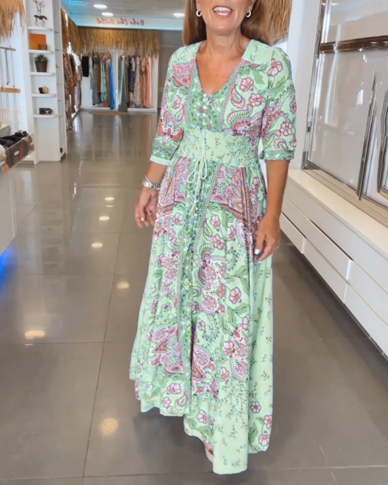 Paula – Maxi-Kleid im Ethno-Muster für Damen