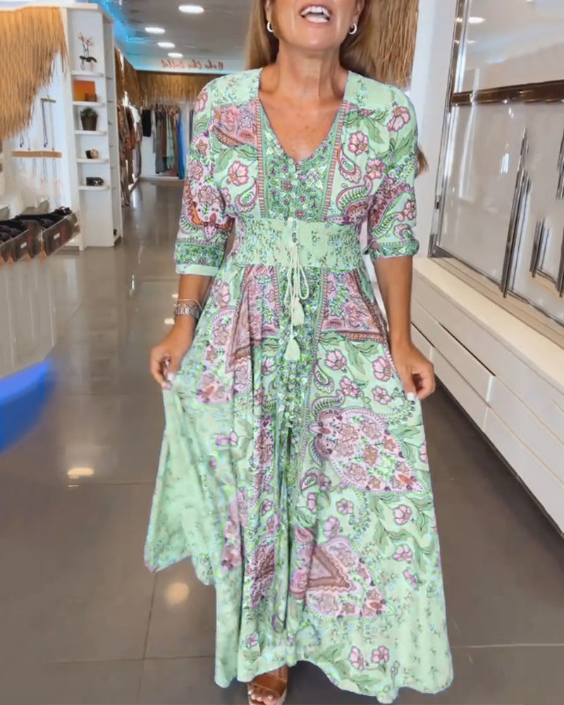 Paula – Maxi-Kleid im Ethno-Muster für Damen