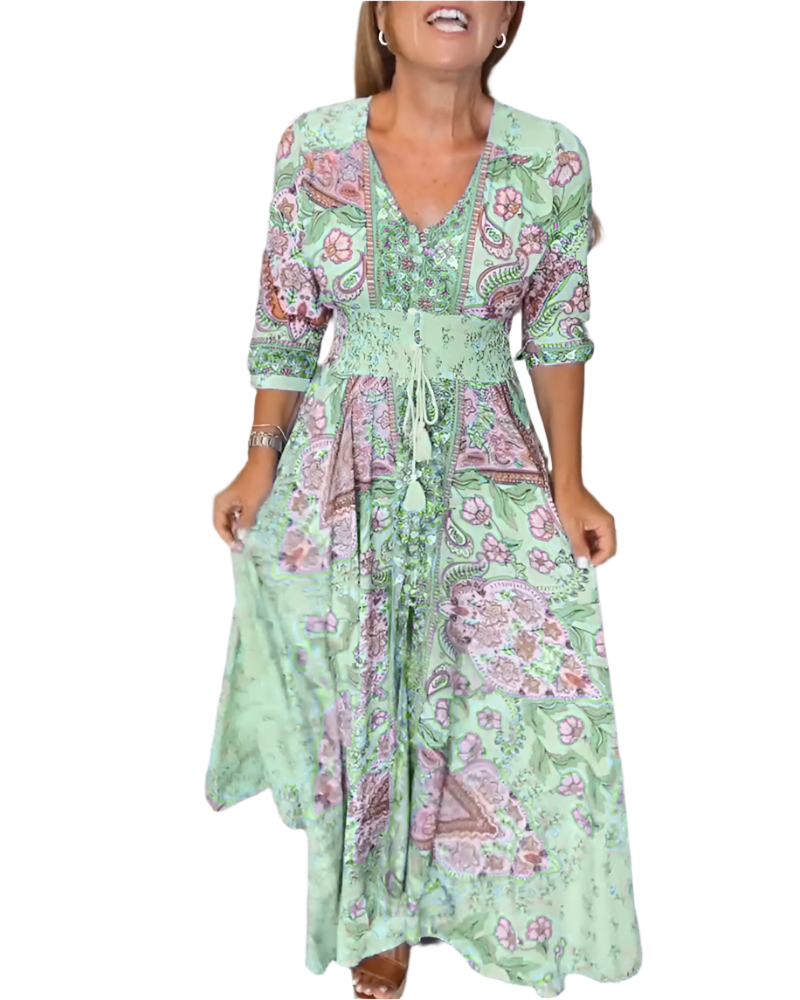 Paula – Maxi-Kleid im Ethno-Muster für Damen