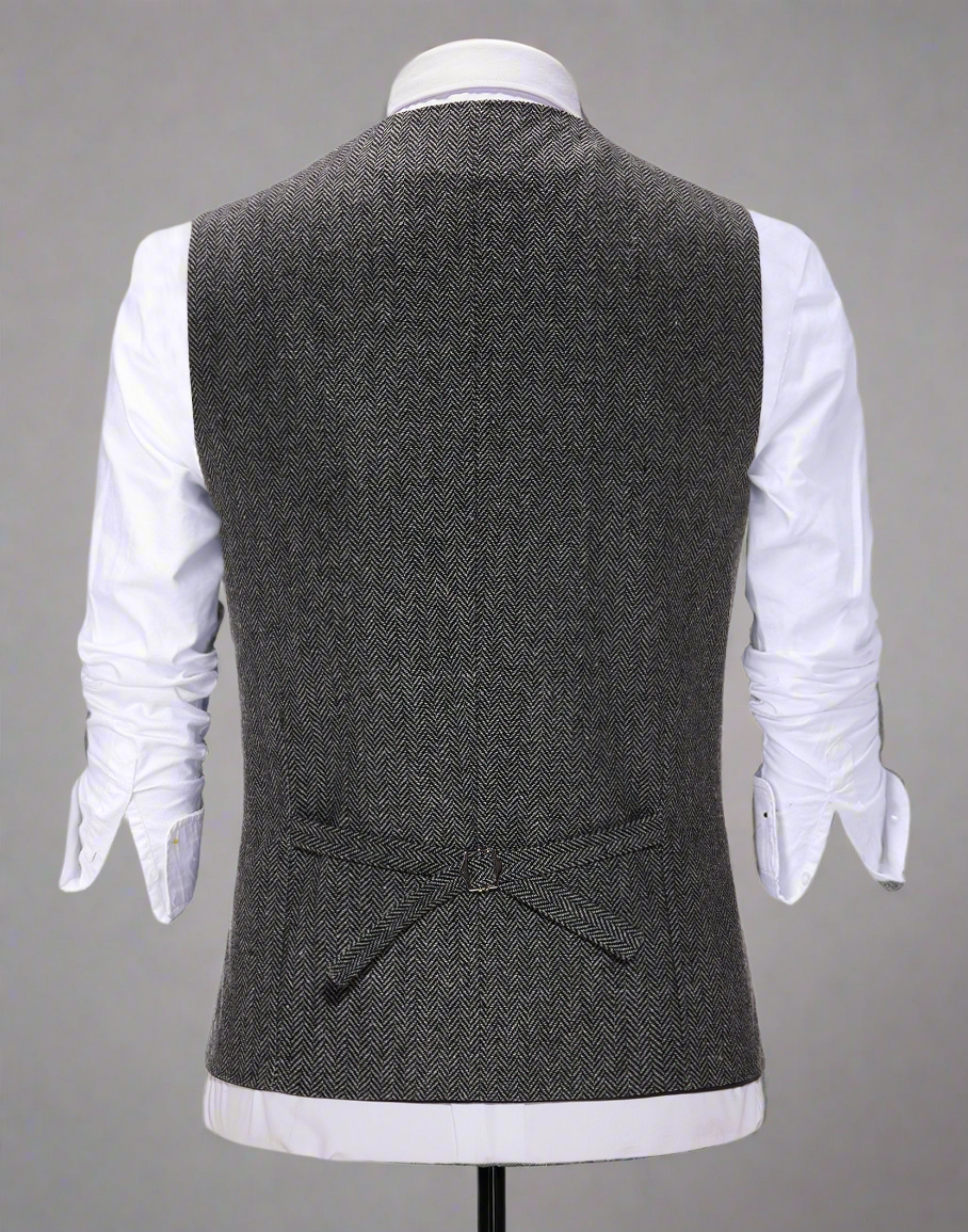 Alessandro – Klassische Herren-Herringbone-Weste