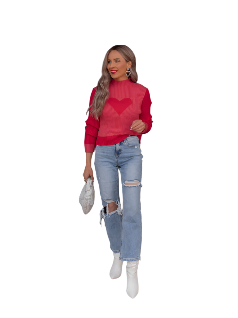 Lucia – Charmanter Pullover mit Herzmuster für Frauen