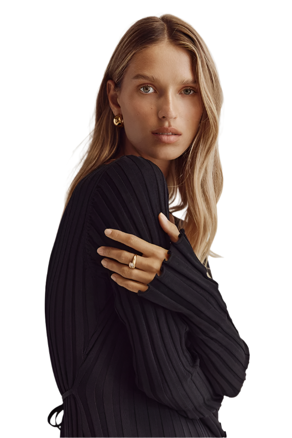 Elena – Luxuriöses Damen Midi-Strickkleid