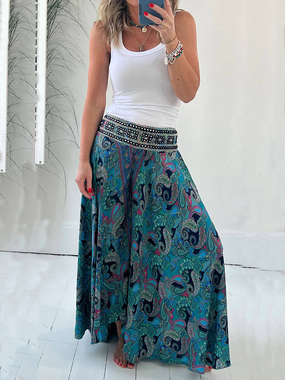 Lucia – Stilvolle Ethno-Print Hose für Damen