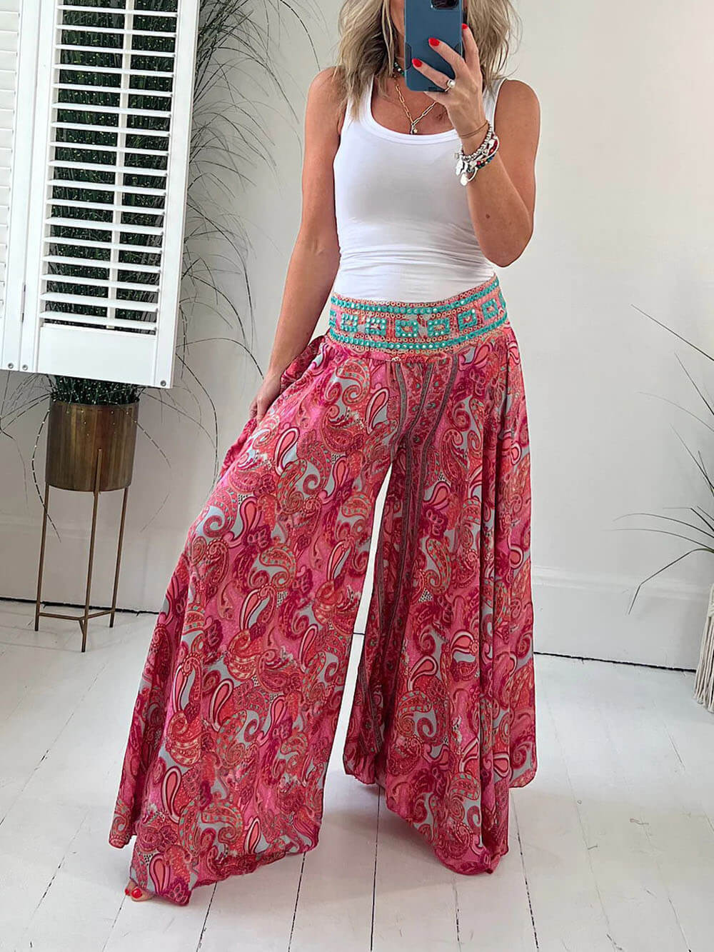 Lucia – Stilvolle Ethno-Print Hose für Damen