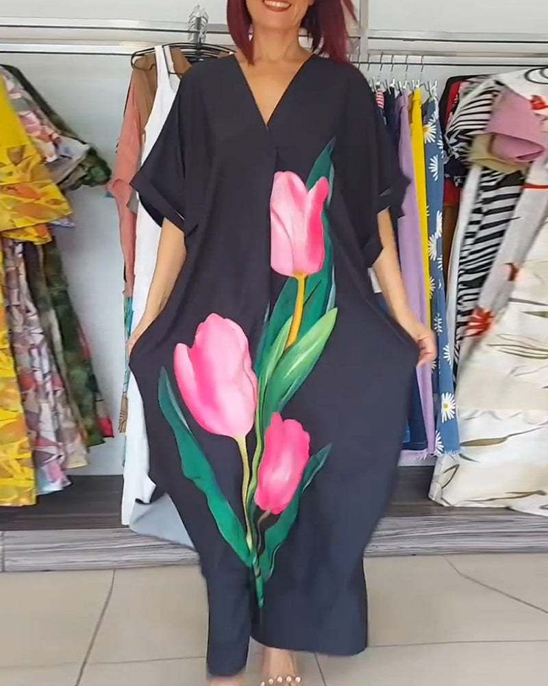 Lena – Frauen Kleid mit Tulpenmuster