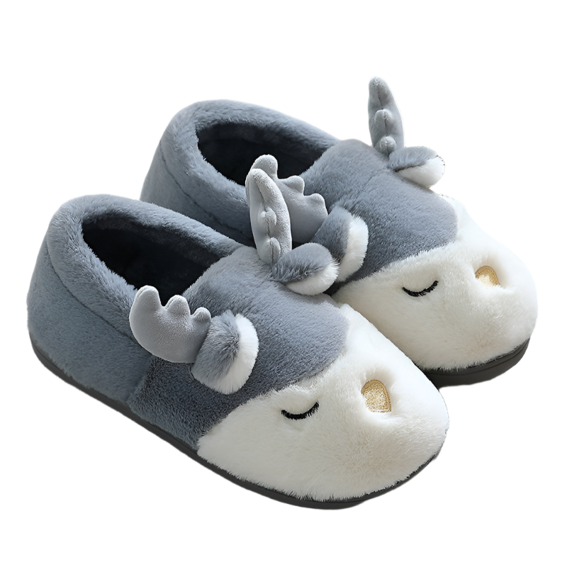 Lucia – Flauschige Rentier Hausschuhe