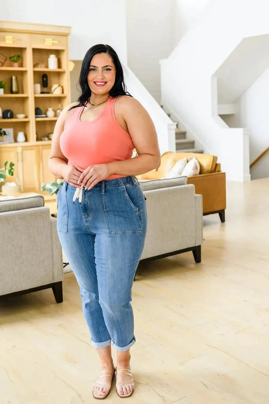 Francesca – Super dehnbare Denim-Jogginghosen für Damen