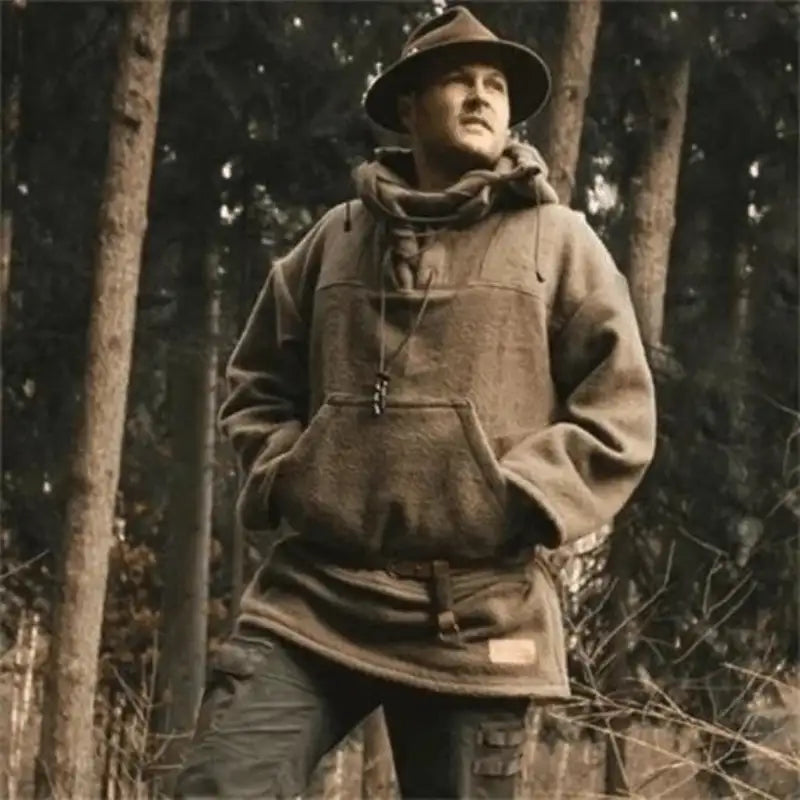 Luca – Vintage Lace-Up Hoodie für Herren