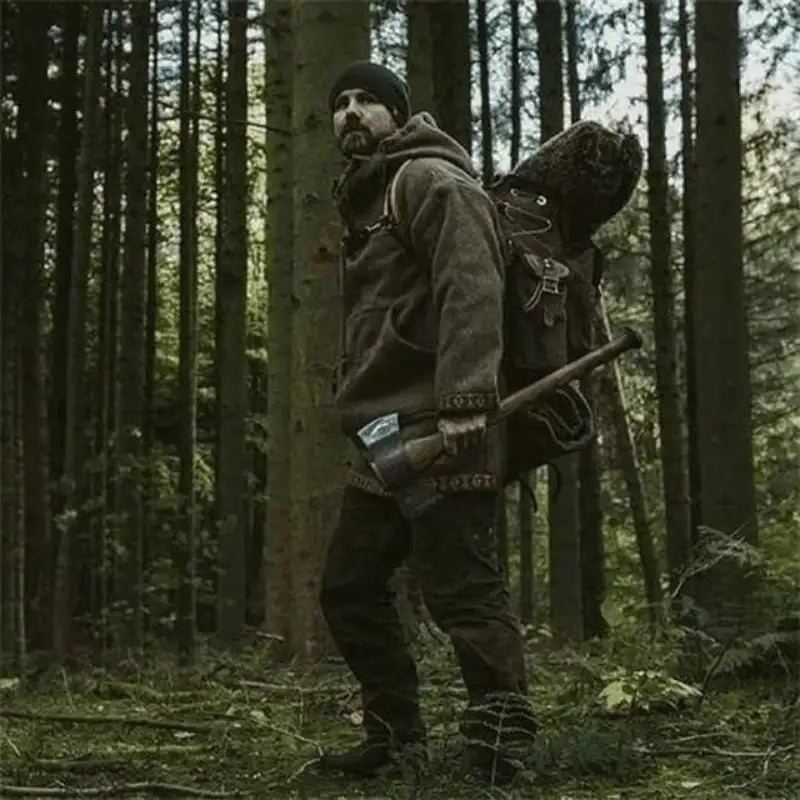 Luca – Vintage Lace-Up Hoodie für Herren