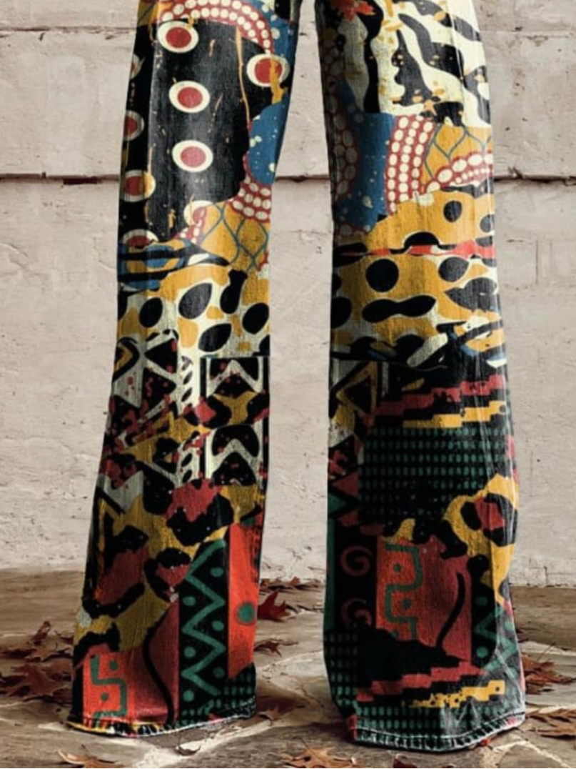 Lara – Weit geschnittene Damenhose im Art-Design