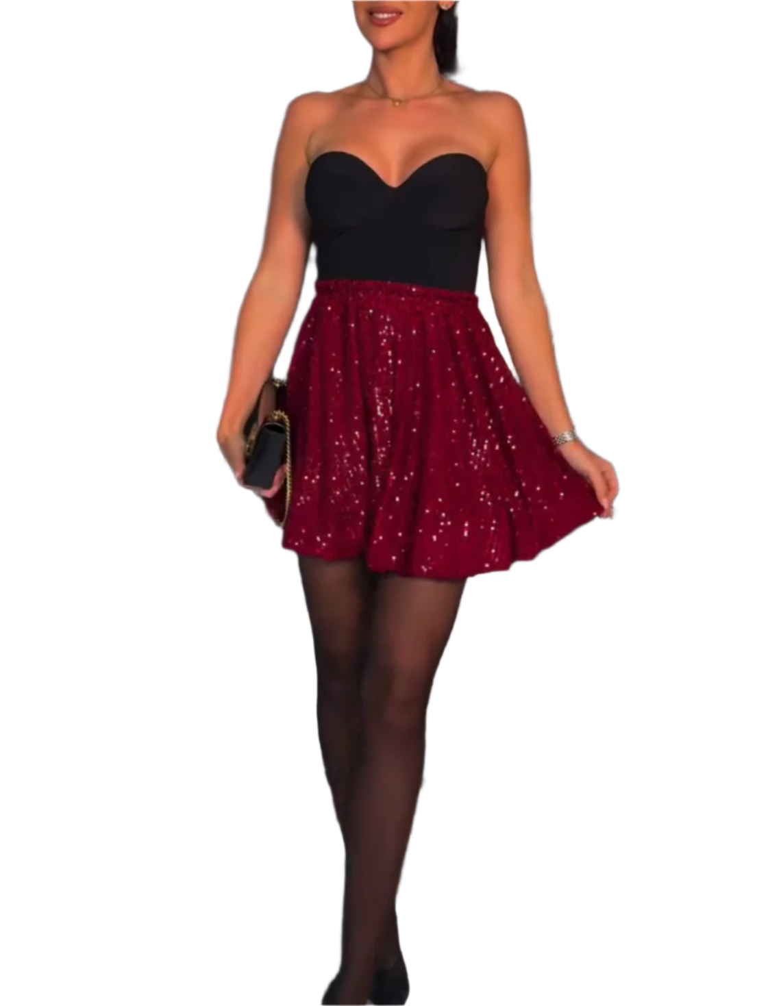 Giulia – High-Waist Pailletten Rock für Damen