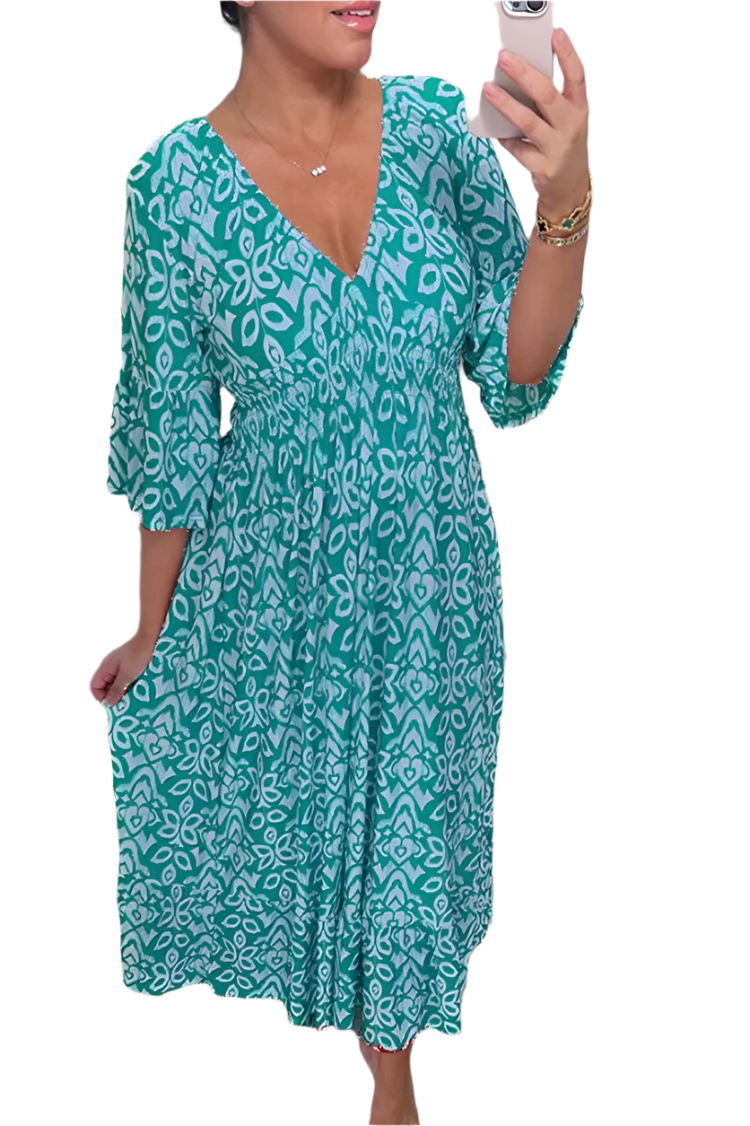 Sofia– Elegantes Maxikleid mit V-Ausschnitt für Damen