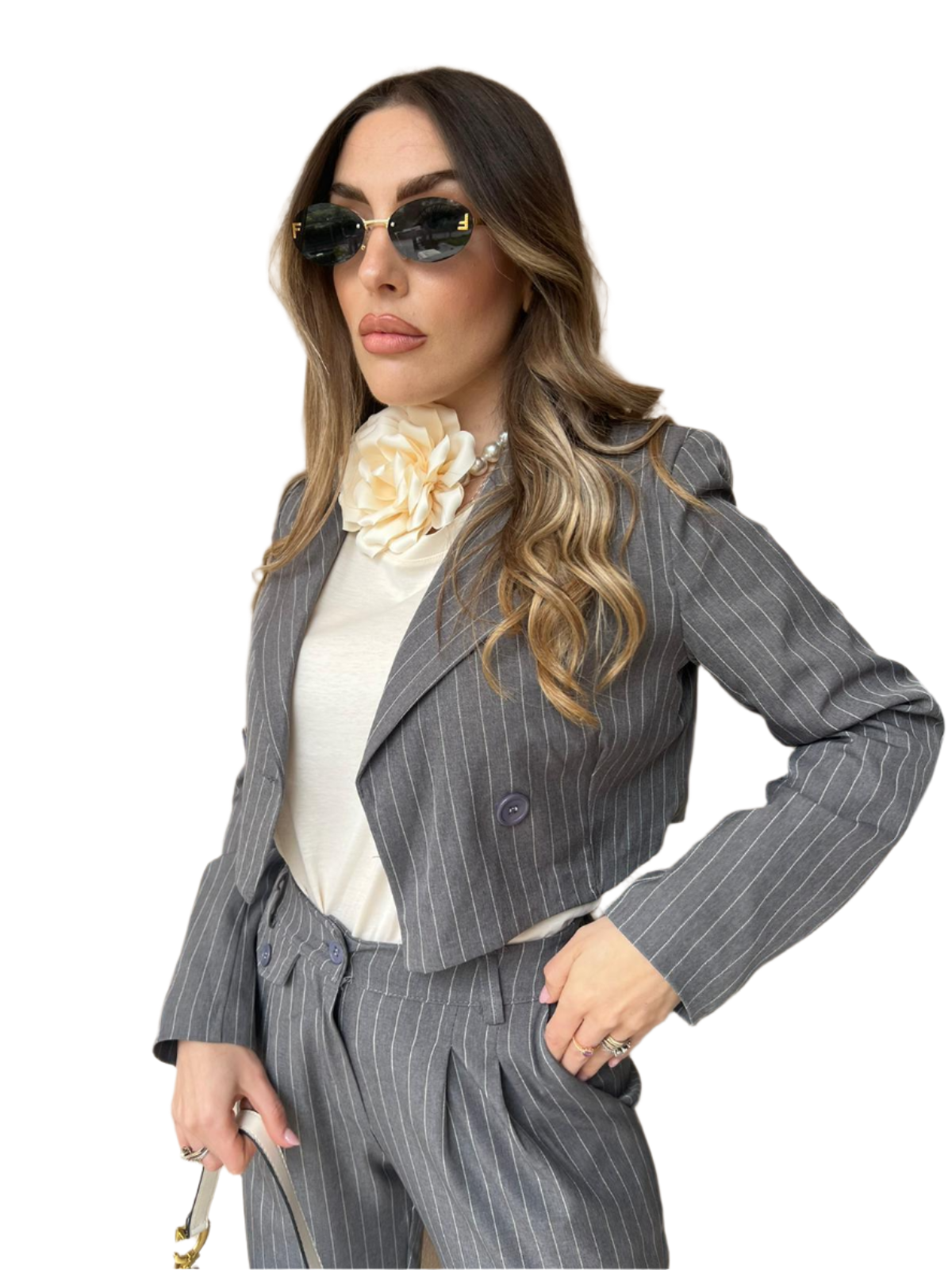 Marimar – Set aus übergroßem Damenblazer und Shorts