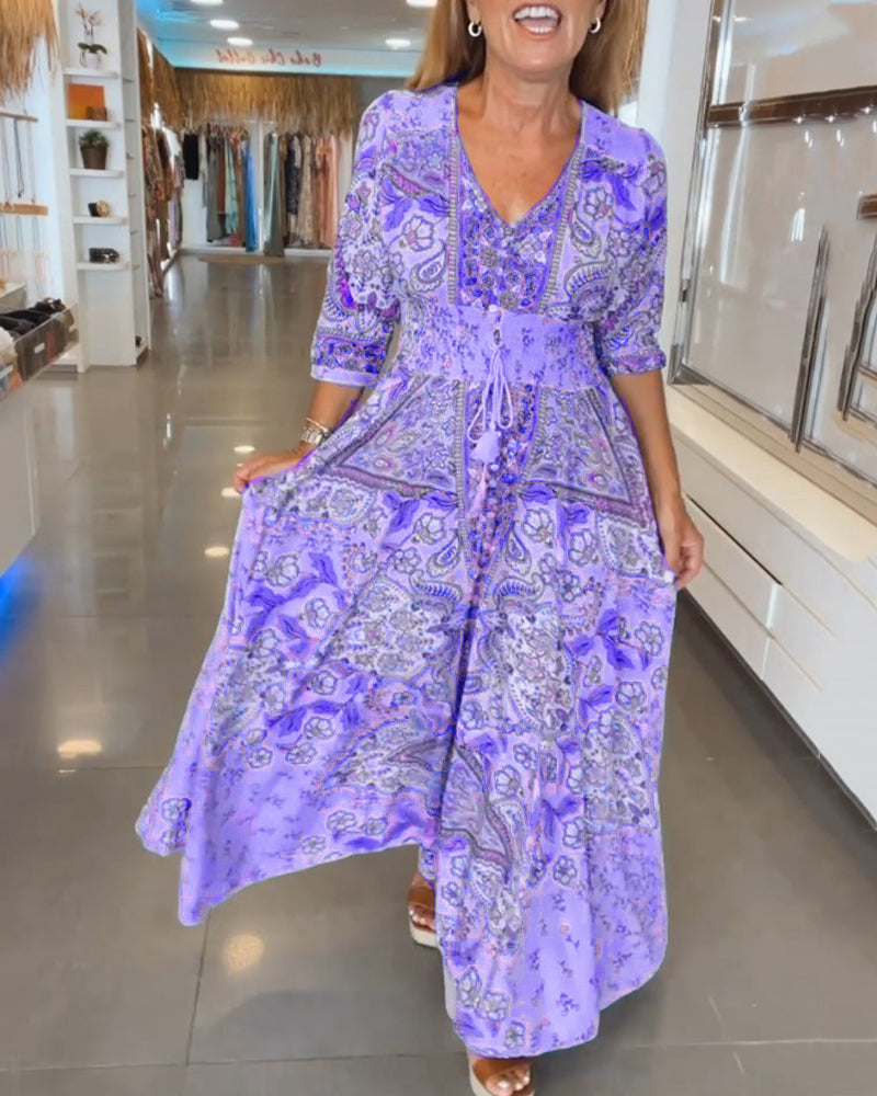 Paula – Maxi-Kleid im Ethno-Muster für Damen