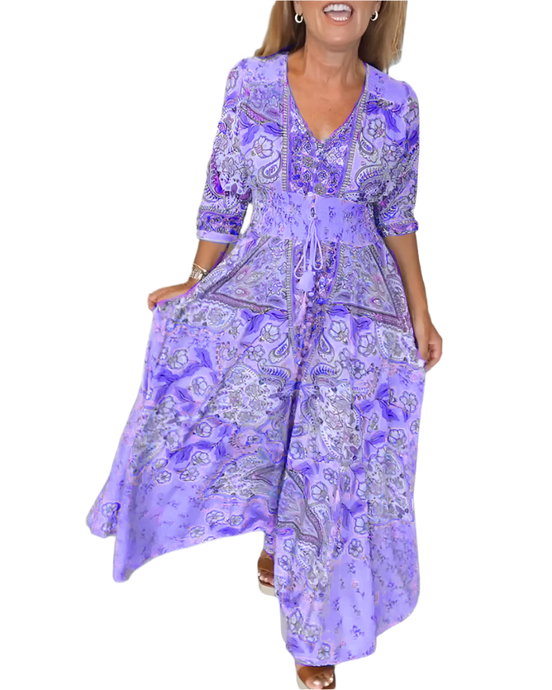 Paula – Maxi-Kleid im Ethno-Muster für Damen