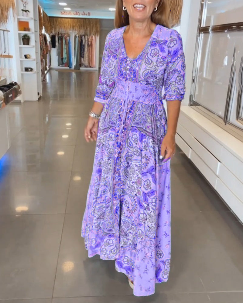 Paula – Maxi-Kleid im Ethno-Muster für Damen