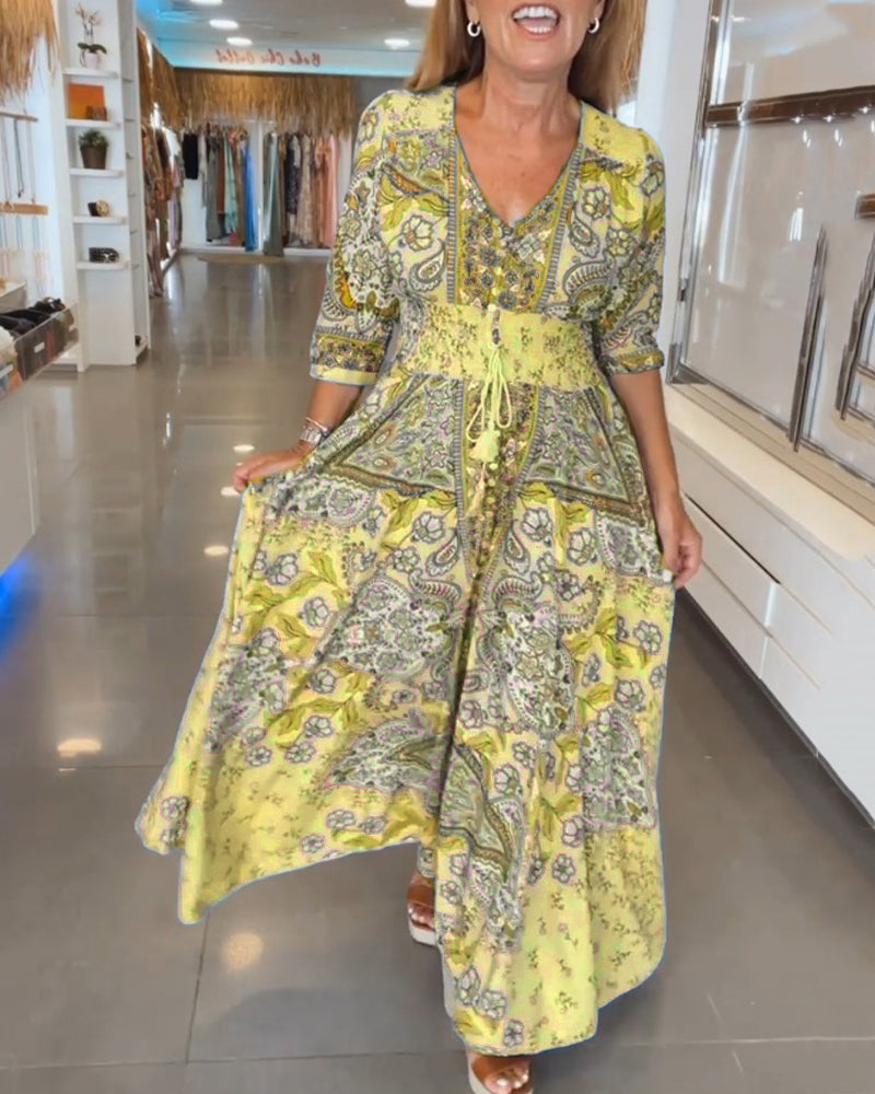 Paula – Maxi-Kleid im Ethno-Muster für Damen