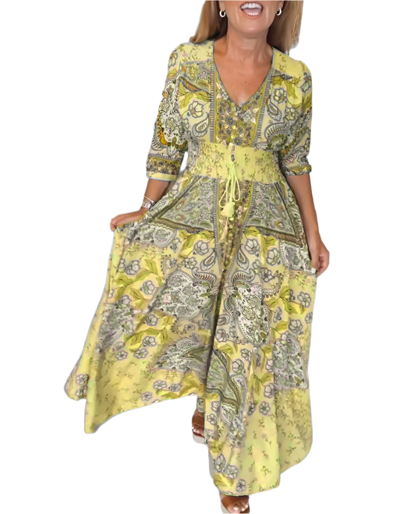 Paula – Maxi-Kleid im Ethno-Muster für Damen