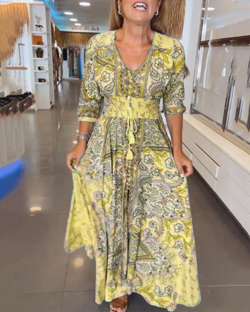 Paula – Maxi-Kleid im Ethno-Muster für Damen