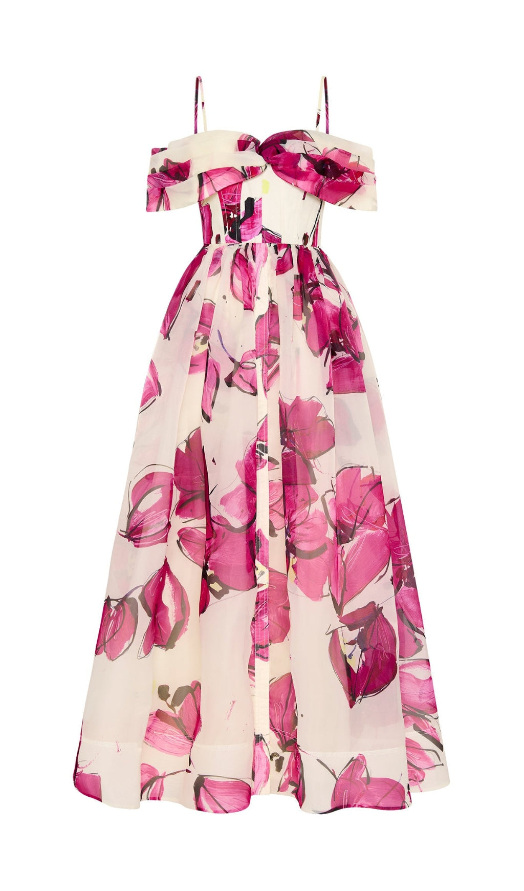 Isabella – Elegantes Bedrucktes Corsagen-Maxikleid für Damen