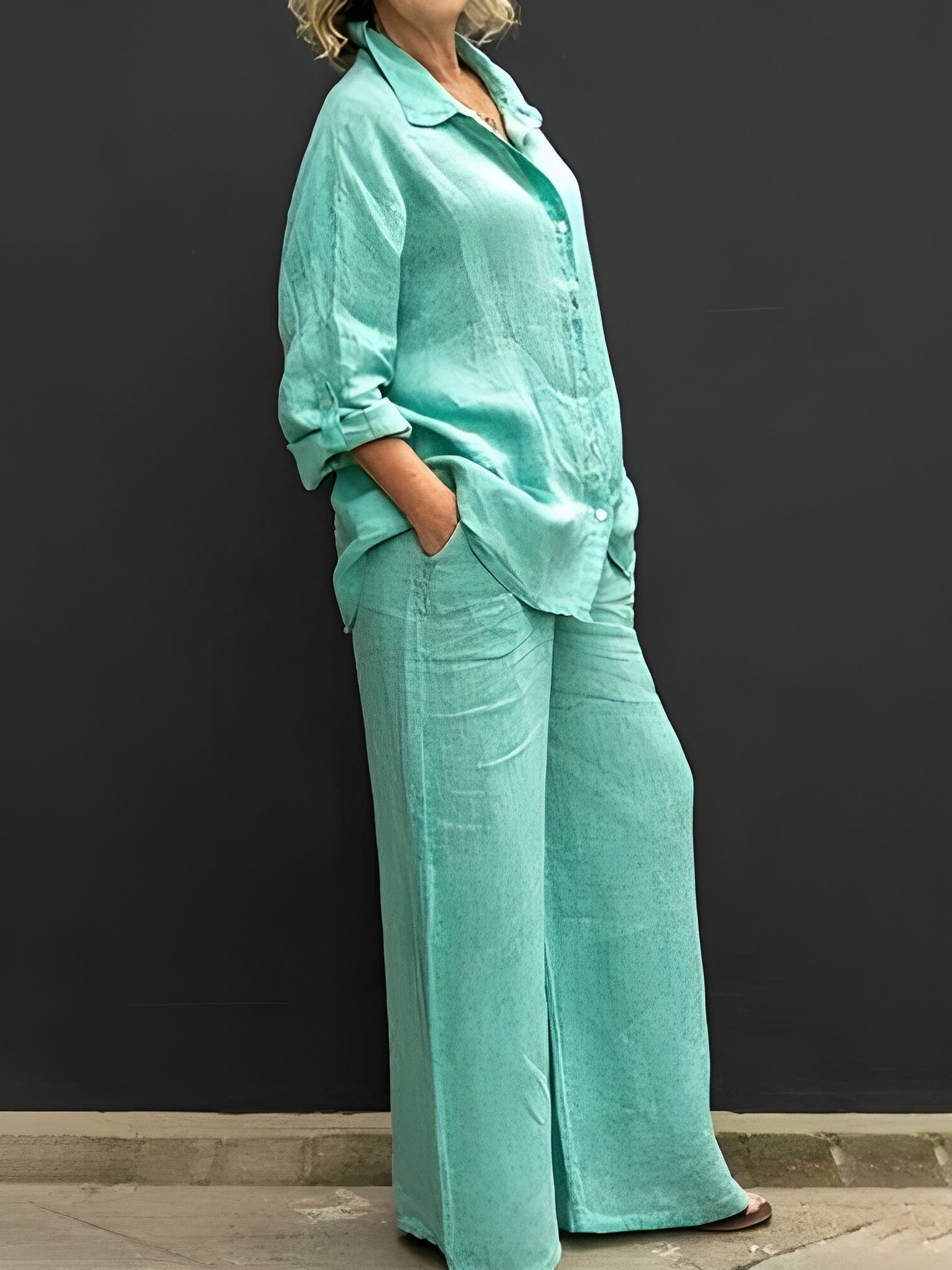 Lina - Damen 2-teiliges Leinen-Set