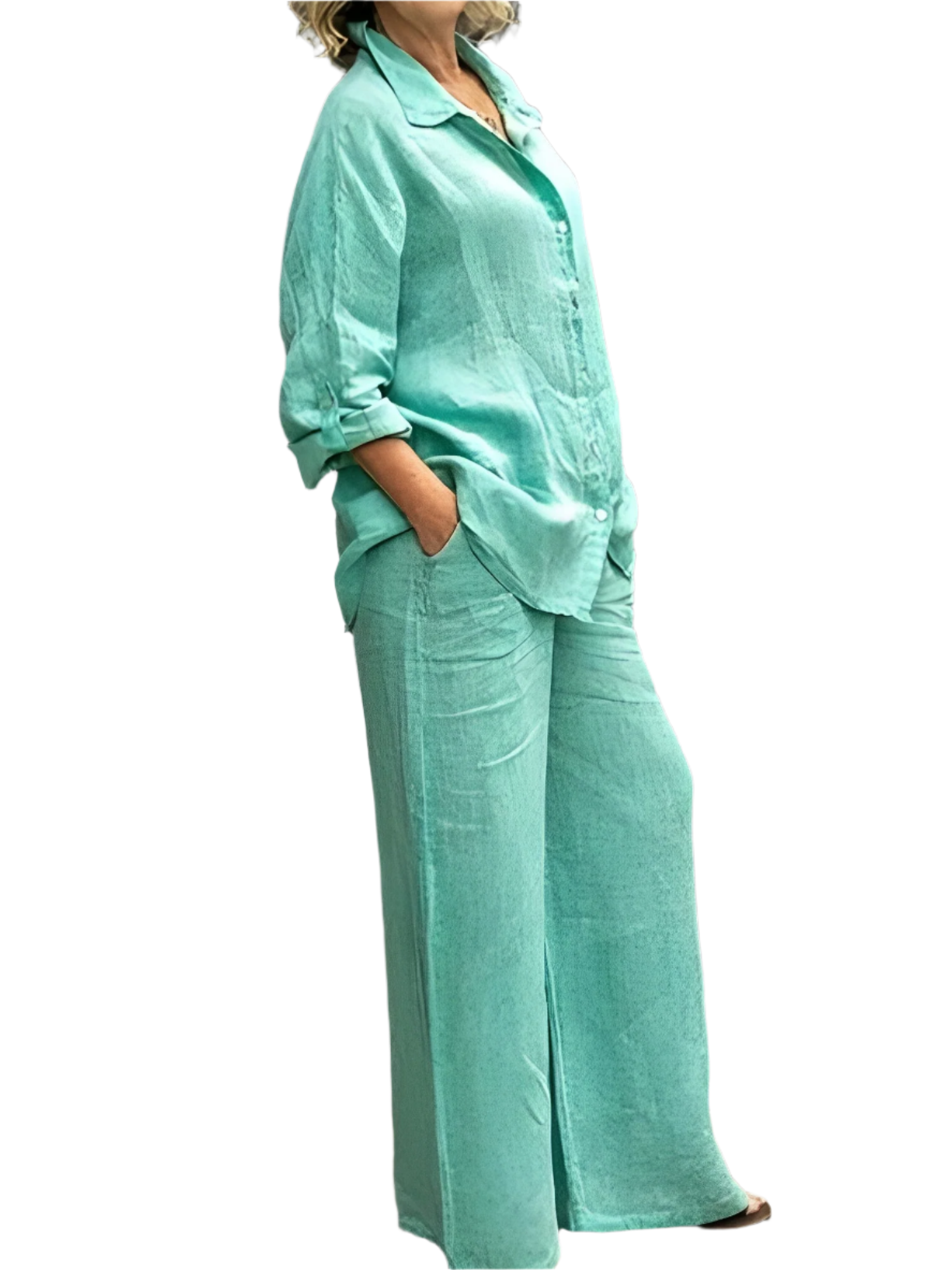 Lina - Damen 2-teiliges Leinen-Set