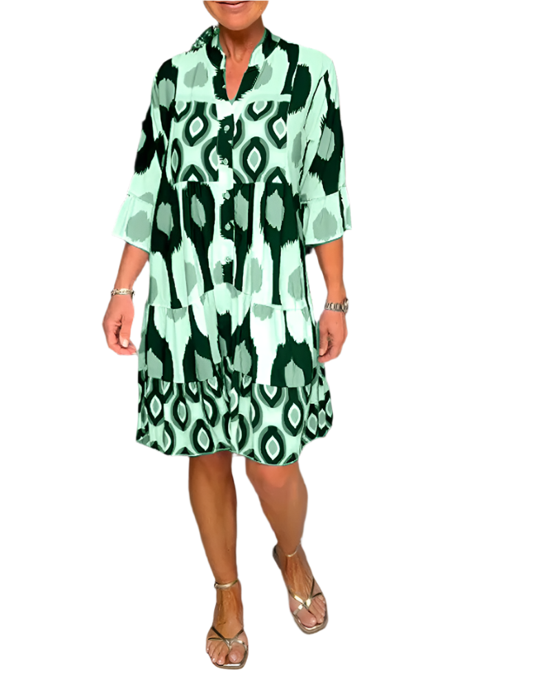 Elena – Lebhaftes Bedrucktes Damenkleid