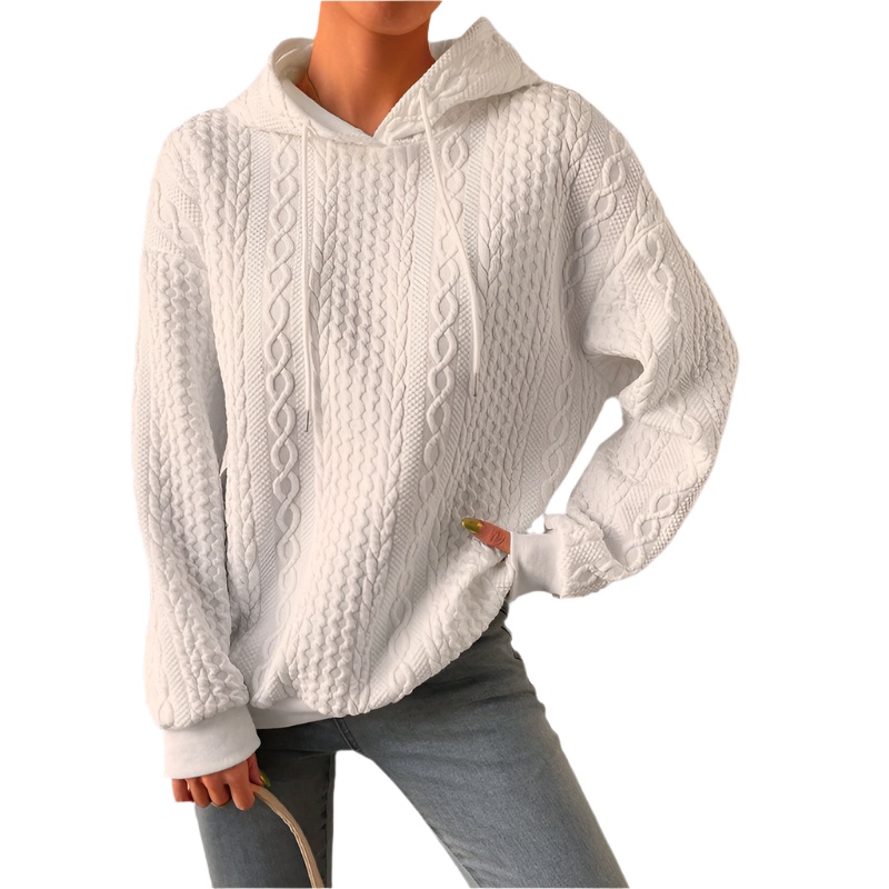 Lucia – Kabelstrick-Hoodie für Damen mit urbanem Charme