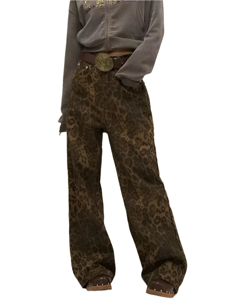 Bianca – Furchtlose Damen-Jeans mit Leopardenmuster