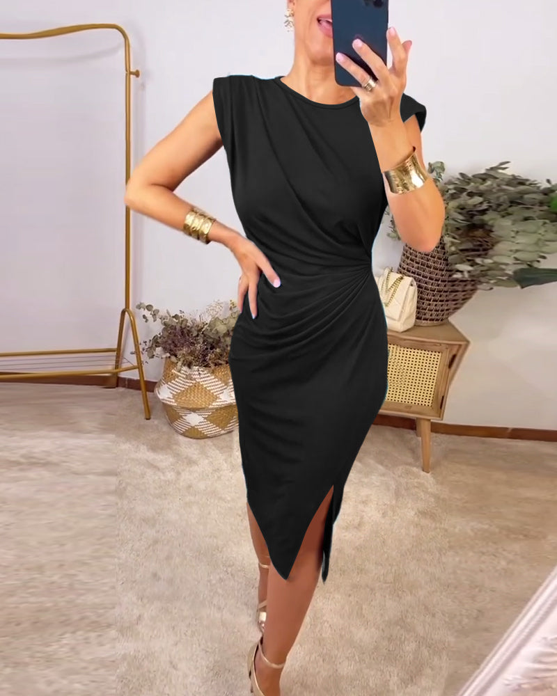 Elena – Mühelos Elegantes Midi-Wickelkleid für Damen