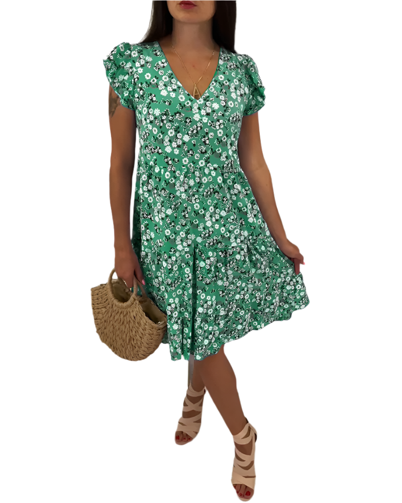 Elena – Blumiges Midi-Kleid für Damen