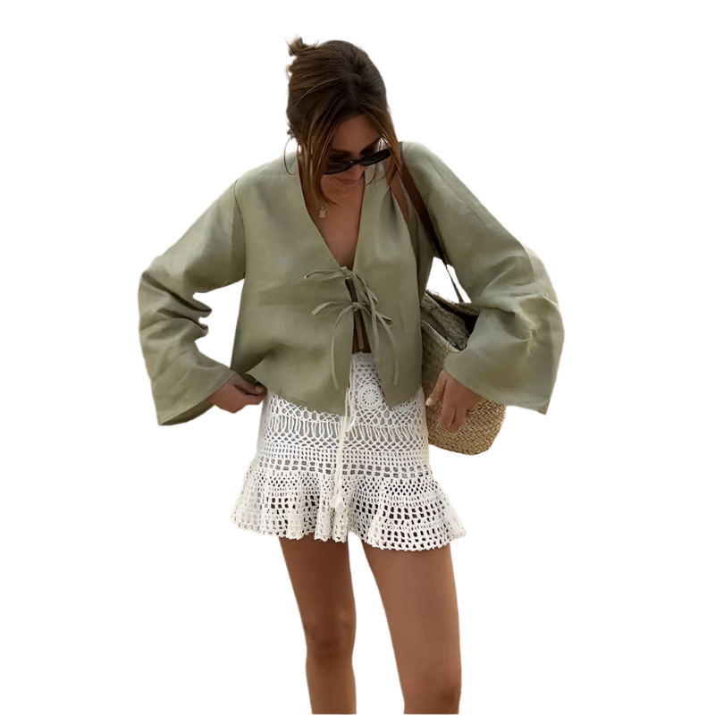 Lucia – Classic V-Neck Women’s Blouse