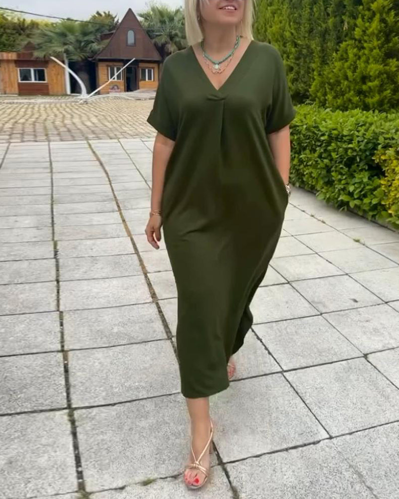 Giulia – Lässiges Sommerkleid mit V-Ausschnitt für Damen