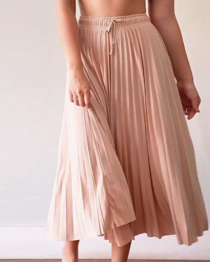 Isabella – Eleganter Hochtaillierter Rock aus Baumwollmischung für Damen