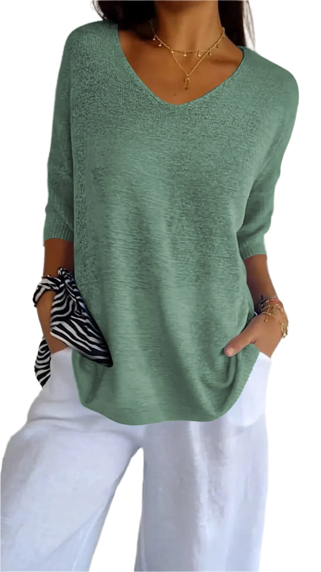 Isabella – Elegantes V-Ausschnitt Strickpullover für Damen