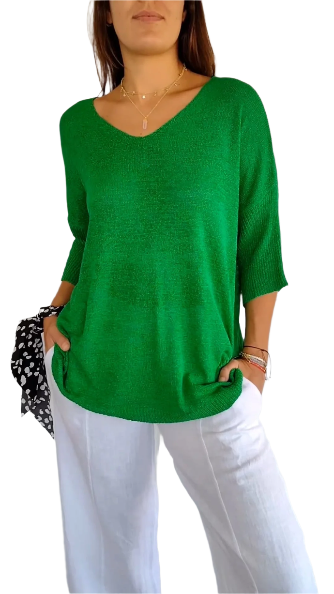 Isabella – Elegantes V-Ausschnitt Strickpullover für Damen