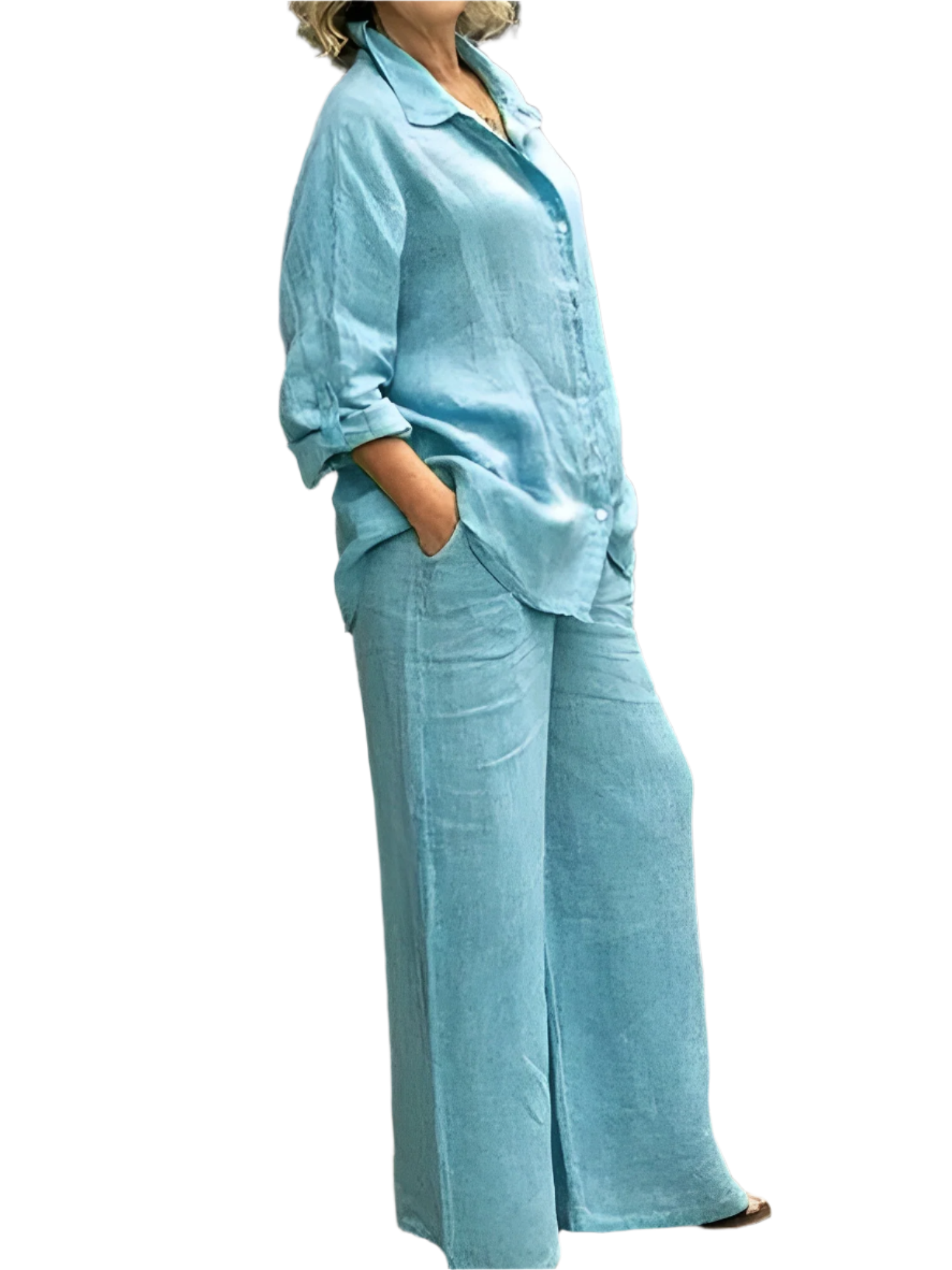 Lina - Damen 2-teiliges Leinen-Set