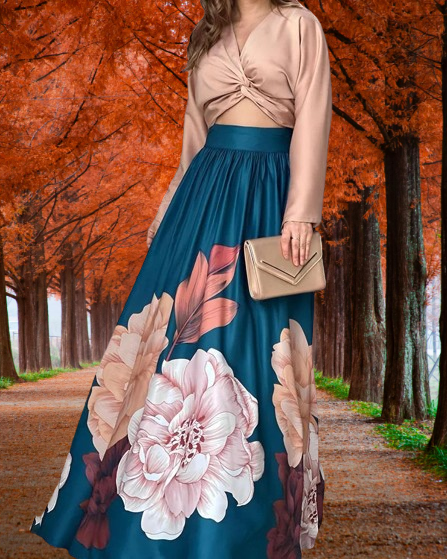 Cecilia – Boho Crop Top & Rock Set für Damen