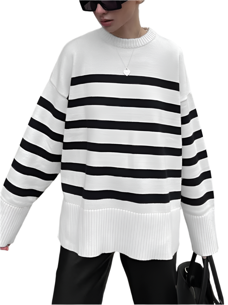 Élise – Bequemer Damen-Pullover mit Streifen