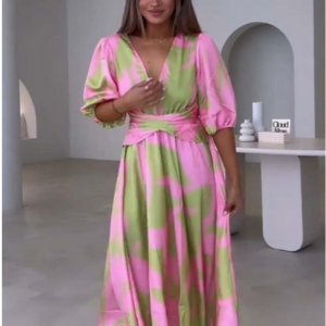 Lily – Damen Kleid mit tiefem V-Ausschnitt