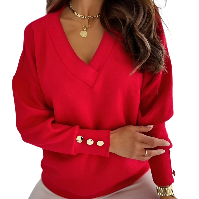 Sophia – Luxuriöser Damenpullover mit V-Ausschnitt