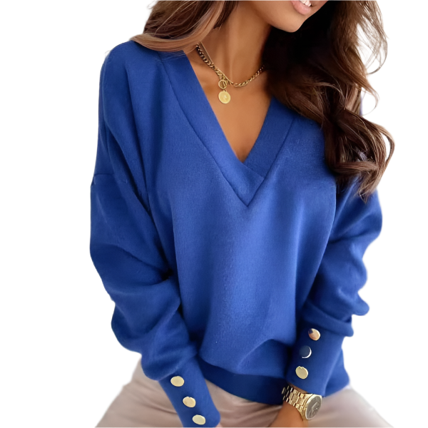 Sophia – Luxuriöser Damenpullover mit V-Ausschnitt