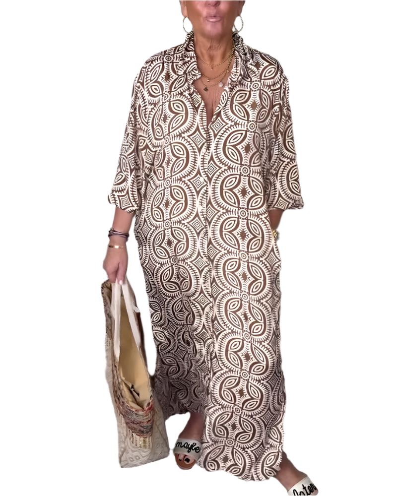 Elena – Fließendes Damenkleid mit Taschen