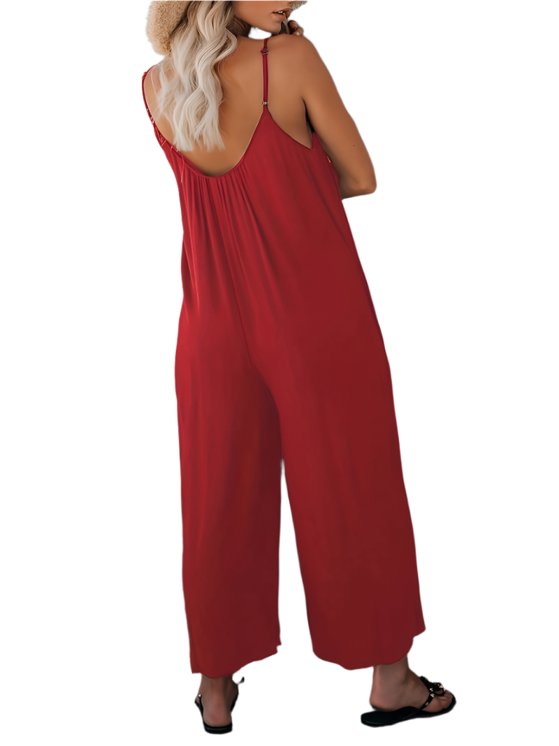 Magda – Rüschen-Boho-Overall mit weitem Bein für Damen