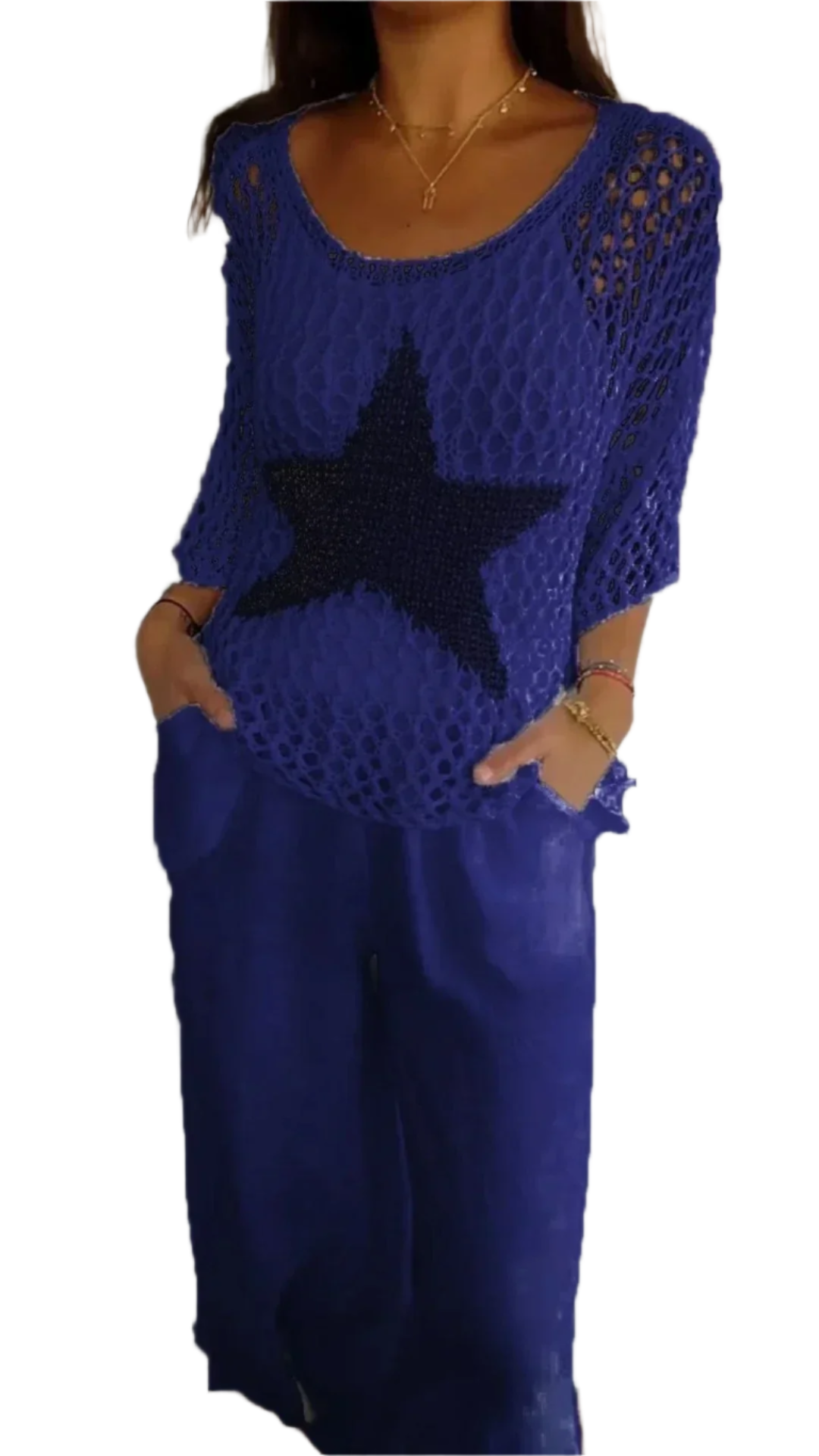 Stella – Elegantes Outfit-Set mit gehäkeltem Sternmuster für Damen