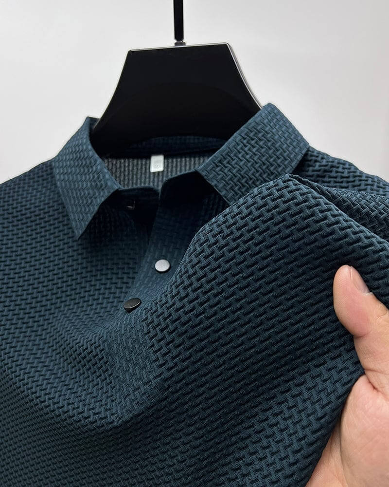 Giovanni – Luxuriöses Mesh-Seiden Polohemd