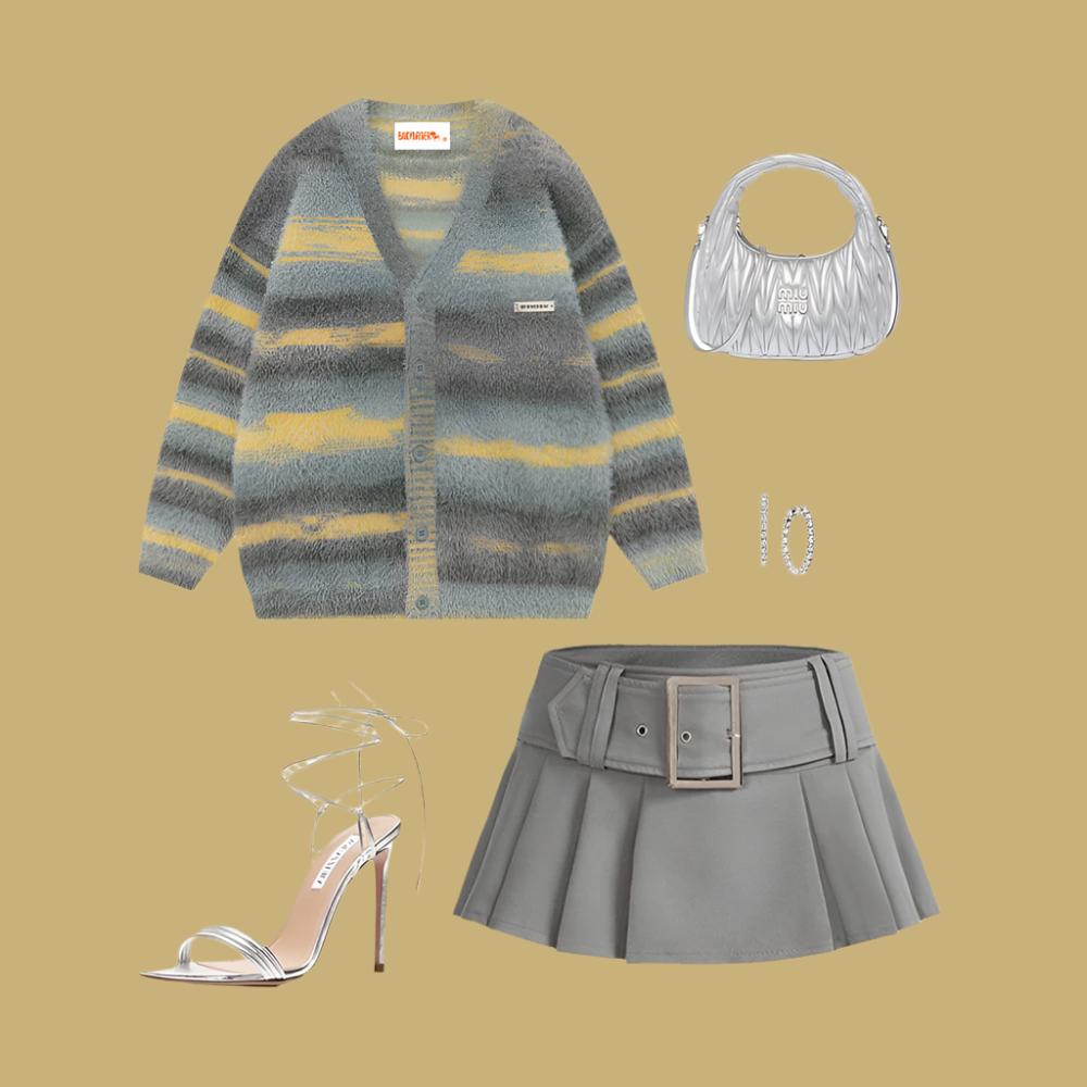 Ariana – Damen-Strickjacke mit Farbblock-Design